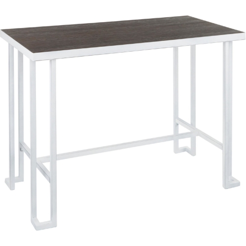 Roman 48" Counter Dining Table in Espresso Bamboo & White Metal